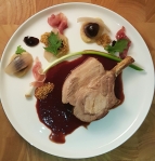 Roasted Pork Rack with Onions and Cherries